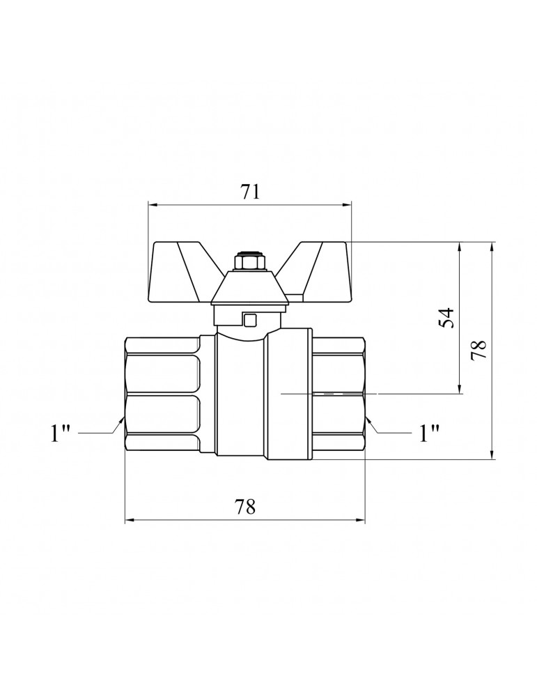 Кран кульовий Karro "Premium" 1" ВВ PN40 метелик | купити | SilverGoose.com.ua.com.ua
