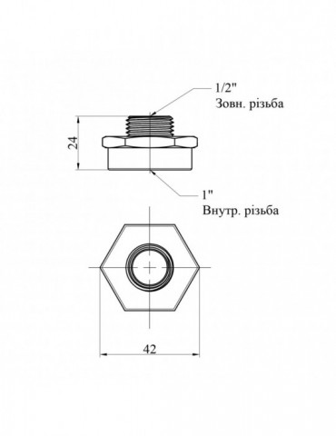 Перехідник Karro 1"х1/2" ВЗ нікельований | купити | SilverGoose.com.ua.com.ua