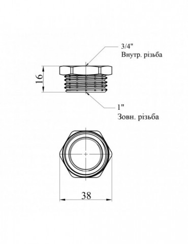 Футорка Karro 1"х3/4" ЗВ нікельована | купити | SilverGoose.com.ua.com.ua