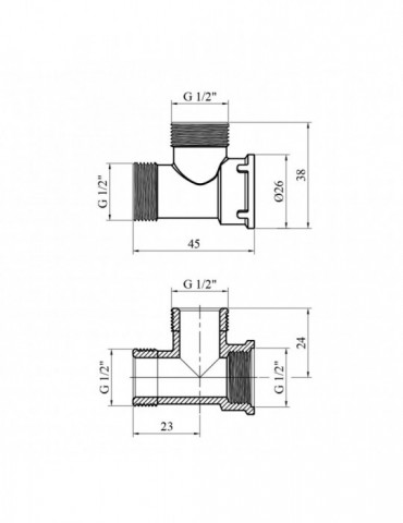 Трійник STA (DN) 15 ЗЗВ латунний | купити | SilverGoose.com.ua.com.ua