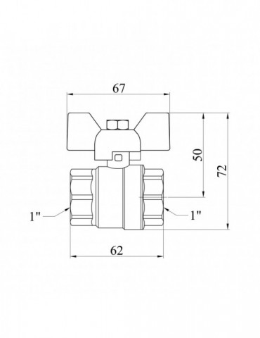 Кран кульовий Karro "Standart+" 1" ВВ PN40 метелик | купити | SilverGoose.com.ua.com.ua