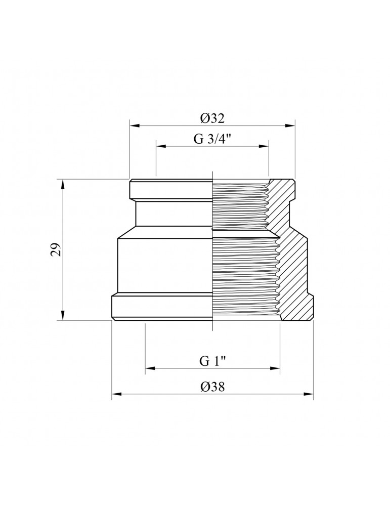 Муфта перехідна Karro 1"х3/4" ВВ нікельована | купити | SilverGoose.com.ua.com.ua