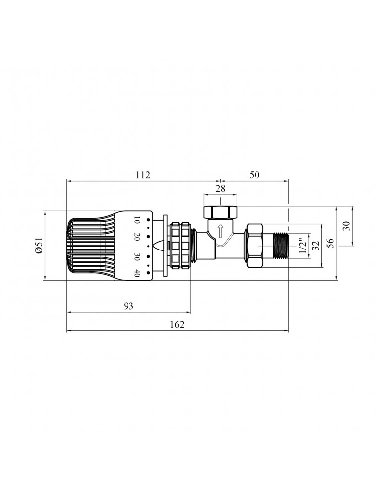 Кран термостатичний кутовий з термоголовкою Karro RTL 1/2" KR-2003+2152 | купити | SilverGoose.com.ua.com.ua