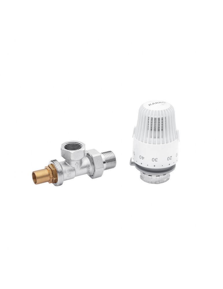 Кран термостатичний кутовий з термоголовкою Karro RTL 1/2" KR-2003+2152 | купити | SilverGoose.com.ua.com.ua