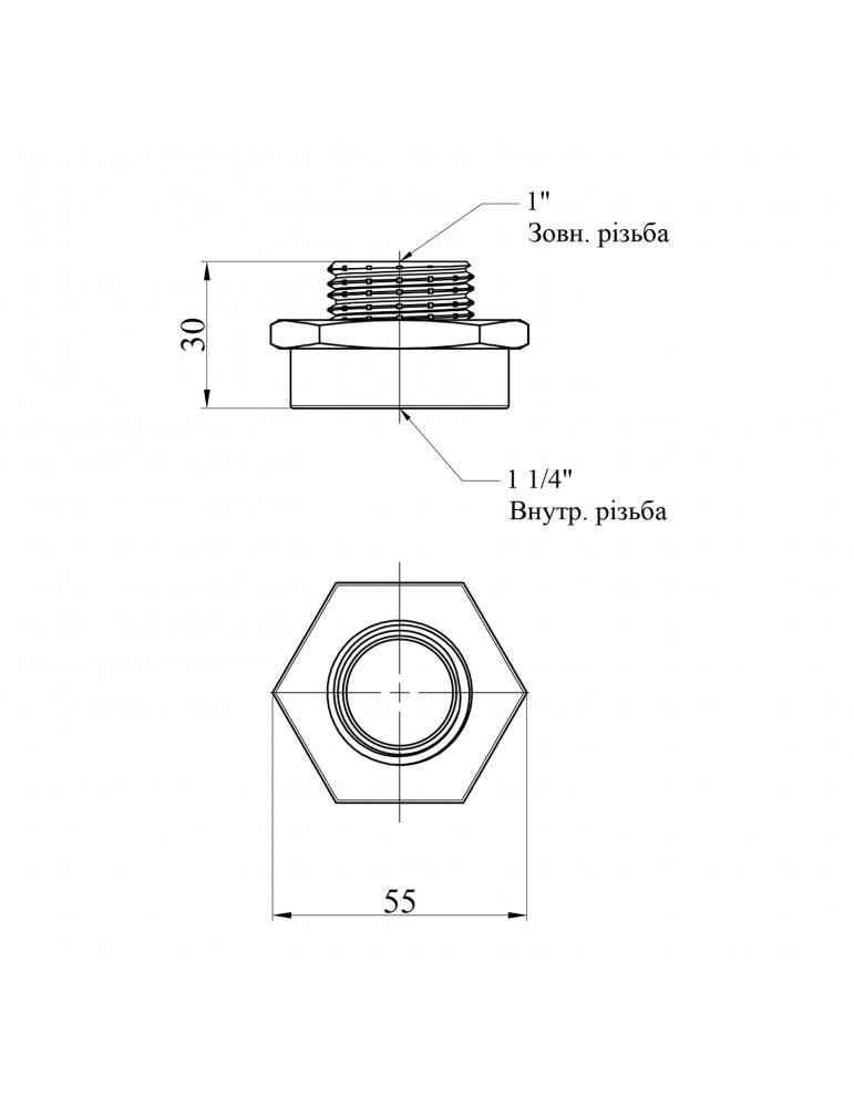 Перехідник Karro 1 1/4"х1" ВЗ нікельований | купити | SilverGoose.com.ua.com.ua