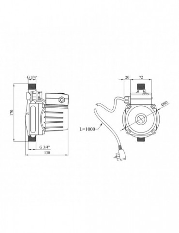 Насос для підвищення тиску Forwater UPA 15-100-Z з гайками | купити | SilverGoose.com.ua.com.ua