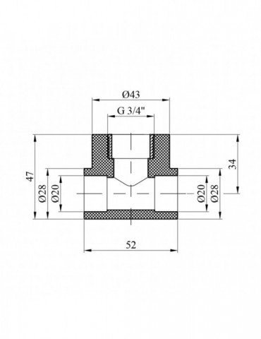 Трійник PPR GrandiTherm 20х3/4" РВ | купити | SilverGoose.com.ua.com.ua