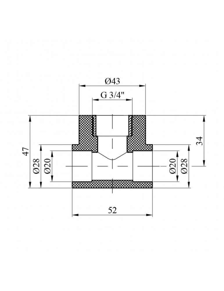 Трійник PPR GrandiTherm 20х3/4" РВ | купити | SilverGoose.com.ua.com.ua