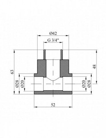 Трійник PPR GrandiTherm 20х3/4" РЗ | купити | SilverGoose.com.ua.com.ua