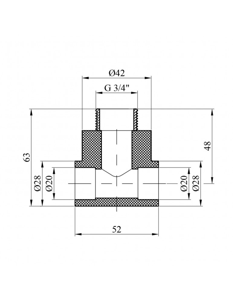 Трійник PPR GrandiTherm 20х3/4" РЗ | купити | SilverGoose.com.ua.com.ua