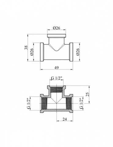 Трійник STA "Premium" (DN) 15 ВВВ нікель | купити | SilverGoose.com.ua.com.ua