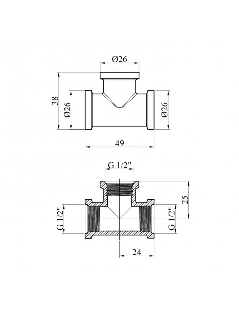 Трійник STA "Premium" (DN) 15 ВВВ нікель | купити | SilverGoose.com.ua.com.ua