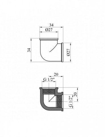 Кутник STA "Premium" (DN) 15 ВВ нікель | купити | SilverGoose.com.ua.com.ua