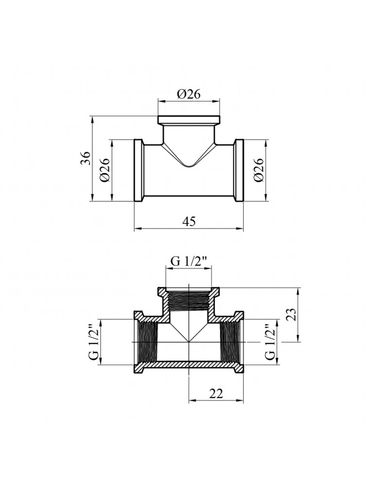Трійник Karro 1/2" ВВВ нікельований | купити | SilverGoose.com.ua.com.ua