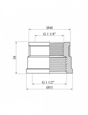 Муфта перехідна STA (DN) 32х40 ВВ латунна | купити | SilverGoose.com.ua.com.ua