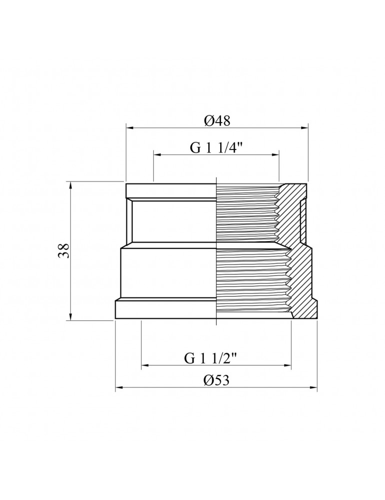Муфта перехідна STA (DN) 32х40 ВВ латунна | купити | SilverGoose.com.ua.com.ua