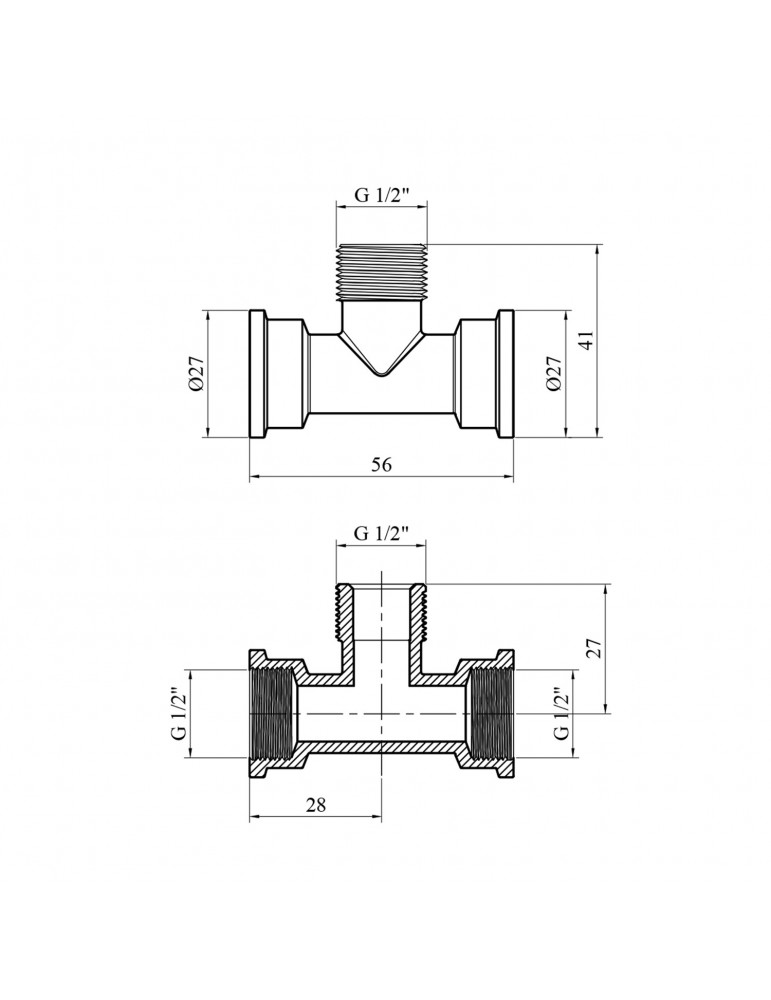 Трійник Karro 1/2" ВЗВ нікельований | купити | SilverGoose.com.ua.com.ua