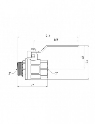 Кран кульовий Karro "Standart" 2" ВЗ PN30 ручка | купити | SilverGoose.com.ua.com.ua