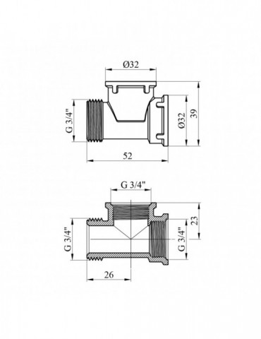Трійник STA (DN) 20 ВВЗ латунний | купити | SilverGoose.com.ua.com.ua