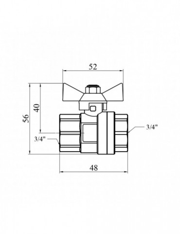 Кран кульовий STA (DN) 20 ВВ PN30 метелик, латунь | купити | SilverGoose.com.ua.com.ua