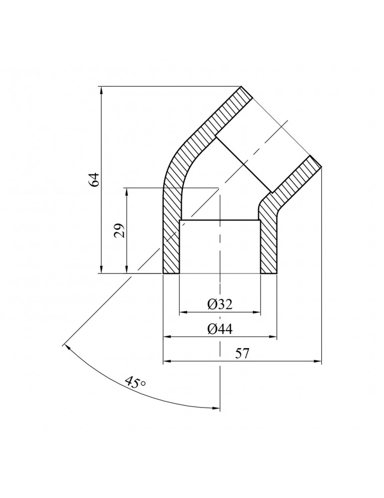 Коліно 45° PPR GrandiTherm 32 мм | купити | SilverGoose.com.ua.com.ua