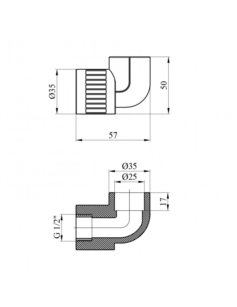 Коліно PPR GrandiTherm 25х1/2" РВ | купити | SilverGoose.com.ua.com.ua