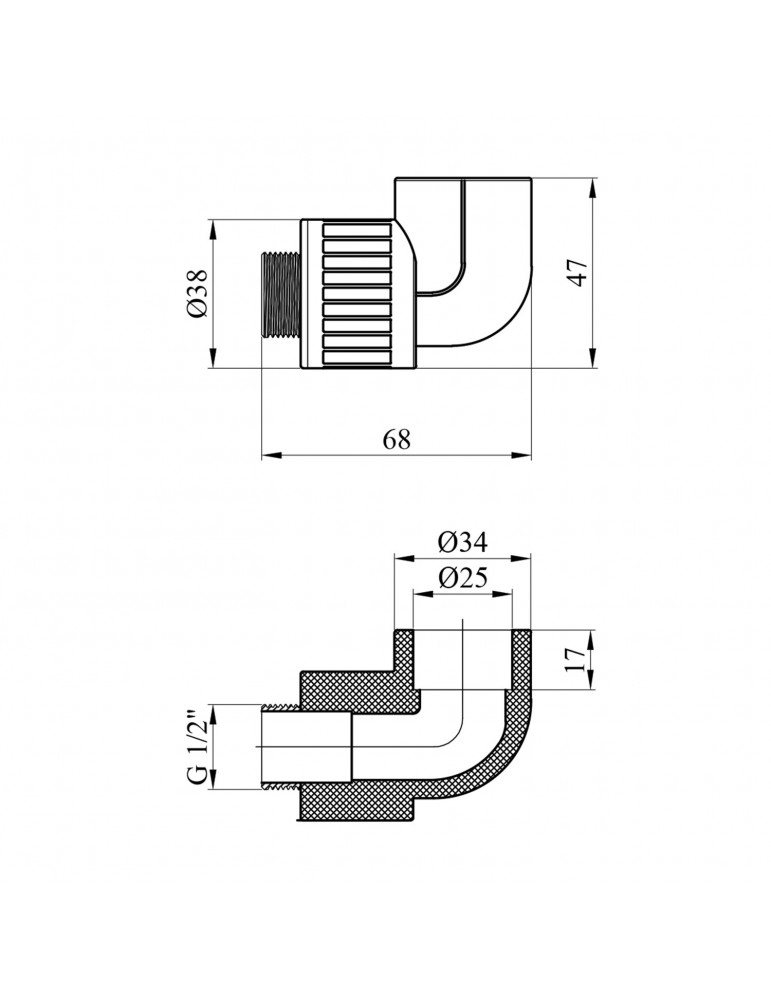 Коліно PPR GrandiTherm 25х1/2" РЗ | купити | SilverGoose.com.ua.com.ua