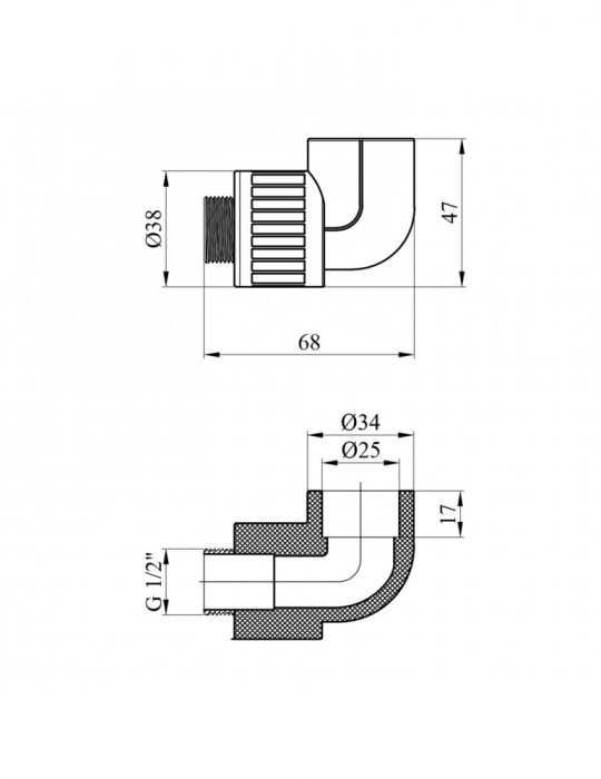Коліно PPR GrandiTherm 25х1/2" РЗ | купити | SilverGoose.com.ua.com.ua