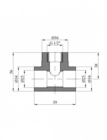Трійник PPR GrandiTherm 25х1/2" РВ | купити | SilverGoose.com.ua.com.ua
