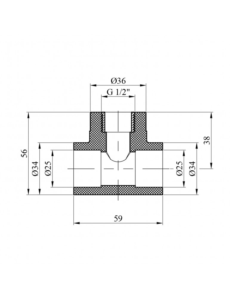 Трійник PPR GrandiTherm 25х1/2" РВ | купити | SilverGoose.com.ua.com.ua