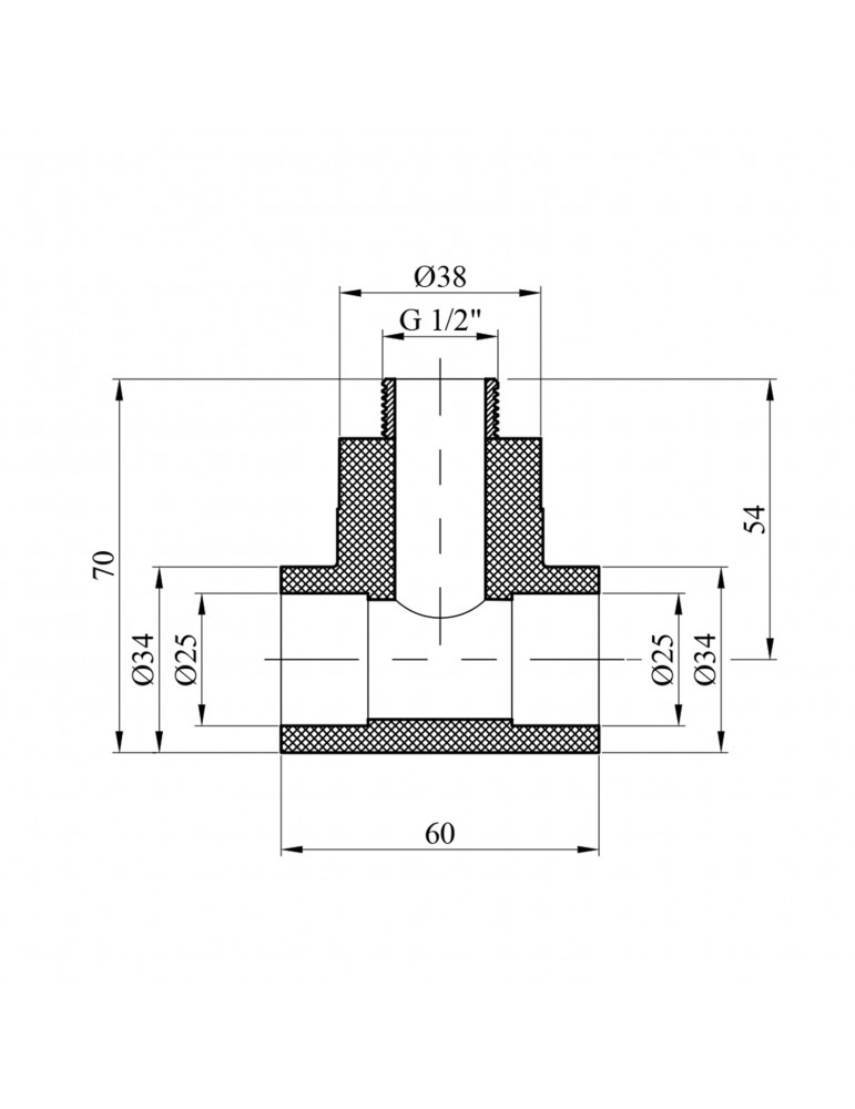 Трійник PPR GrandiTherm 25х1/2" РЗ | купити | SilverGoose.com.ua.com.ua