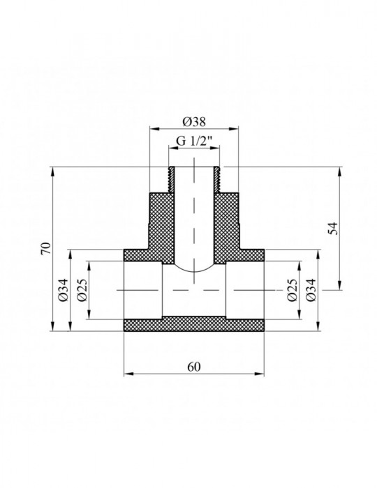 Трійник PPR GrandiTherm 25х1/2" РЗ | купити | SilverGoose.com.ua.com.ua