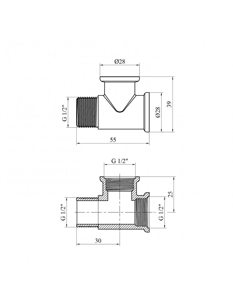 Трійник STA "Premium" (DN) 15 ВВЗ нікель | купити | SilverGoose.com.ua.com.ua
