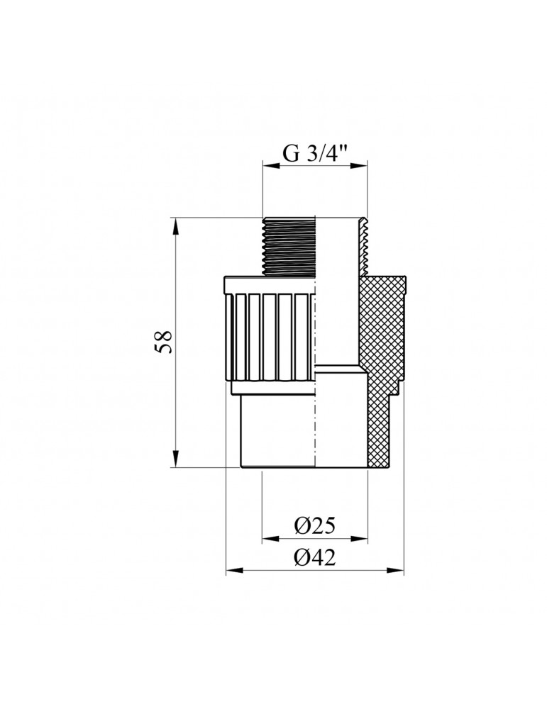 Муфта PPR GrandiTherm 25х3/4" РЗ | купити | SilverGoose.com.ua.com.ua