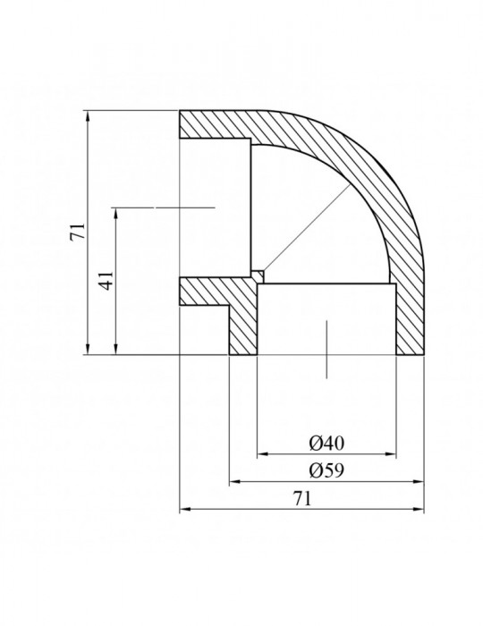 Коліно 90° PPR GrandiTherm 40 мм | купити | SilverGoose.com.ua.com.ua