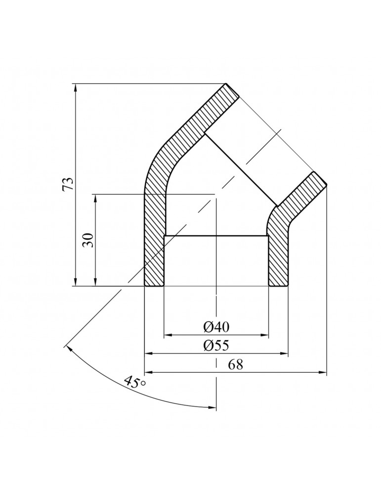 Коліно 45° PPR GrandiTherm 40 мм | купити | SilverGoose.com.ua.com.ua