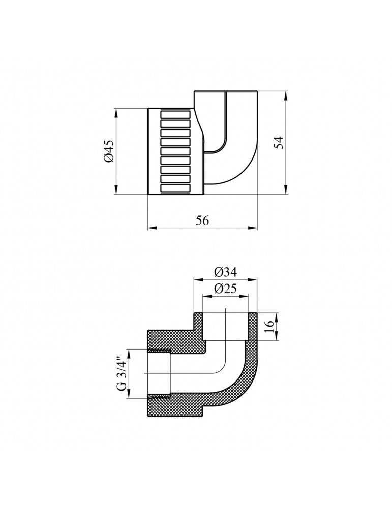 Коліно PPR GrandiTherm 25х3/4" РВ | купити | SilverGoose.com.ua.com.ua