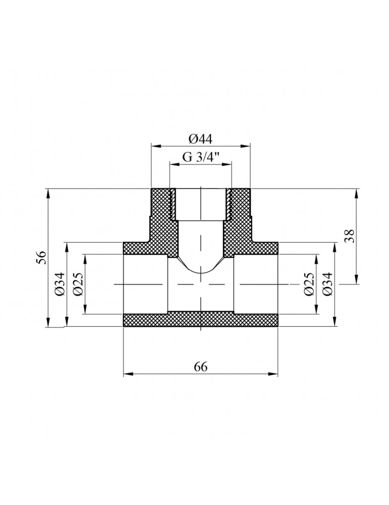 Трійник PPR GrandiTherm 25х3/4" РВ | купити | SilverGoose.com.ua.com.ua