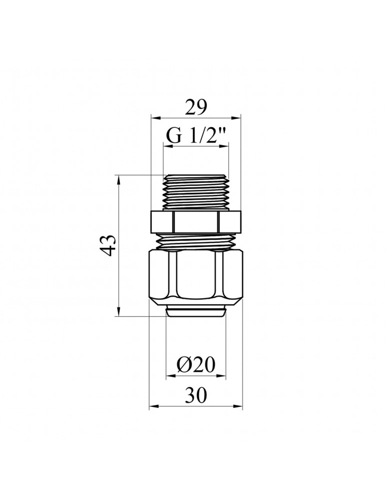 Муфта металопластикова Karro 20х1/2" РЗ | купити | SilverGoose.com.ua.com.ua