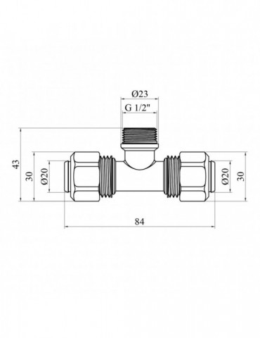 Трійник металопластиковий Karro 20х1/2"х20 РЗ | купити | SilverGoose.com.ua.com.ua