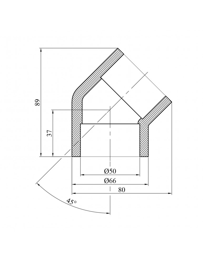 Коліно 45° PPR GrandiTherm 50 мм | купити | SilverGoose.com.ua.com.ua