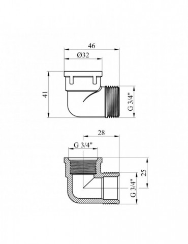 Кутник STA "Lux" (DN) 20 ВЗ нікель | купити | SilverGoose.com.ua.com.ua