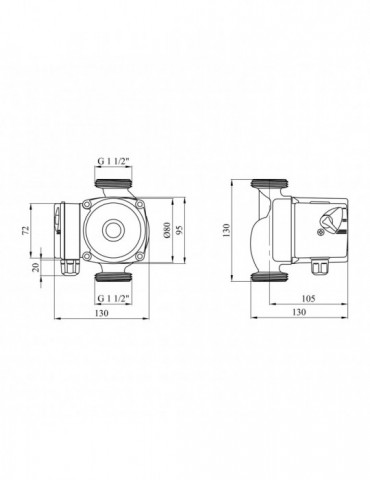 Насос циркуляційний Forwater 25/4-130 з гайками New | купити | SilverGoose.com.ua.com.ua