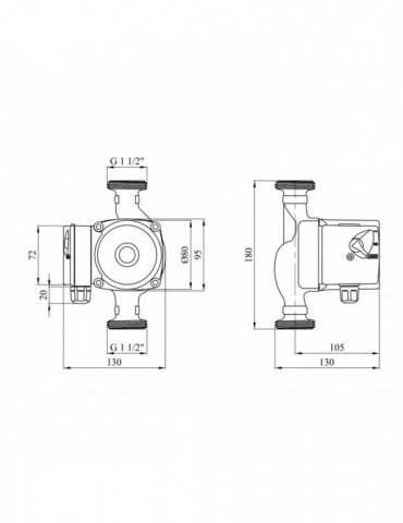 Насос циркуляційний Forwater 25/4-180 з гайками New | купити | SilverGoose.com.ua.com.ua