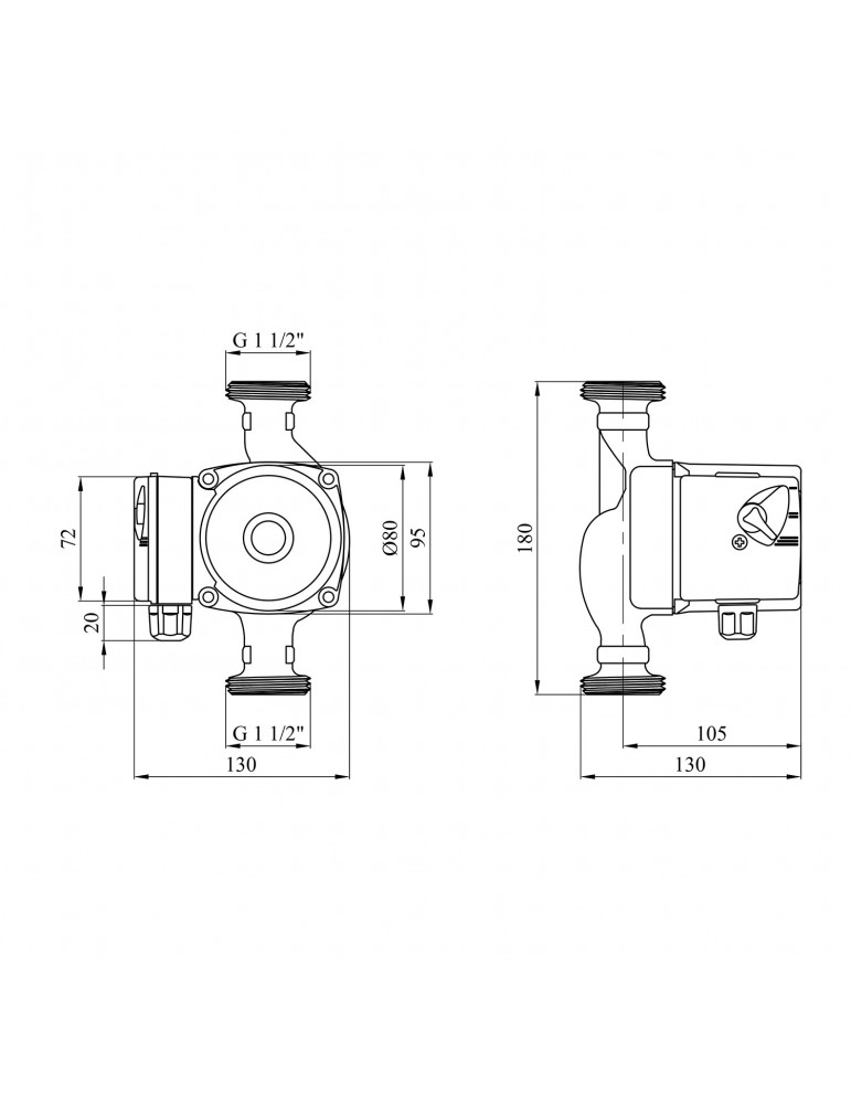 Насос циркуляційний Forwater 25/4-180 з гайками New | купити | SilverGoose.com.ua.com.ua