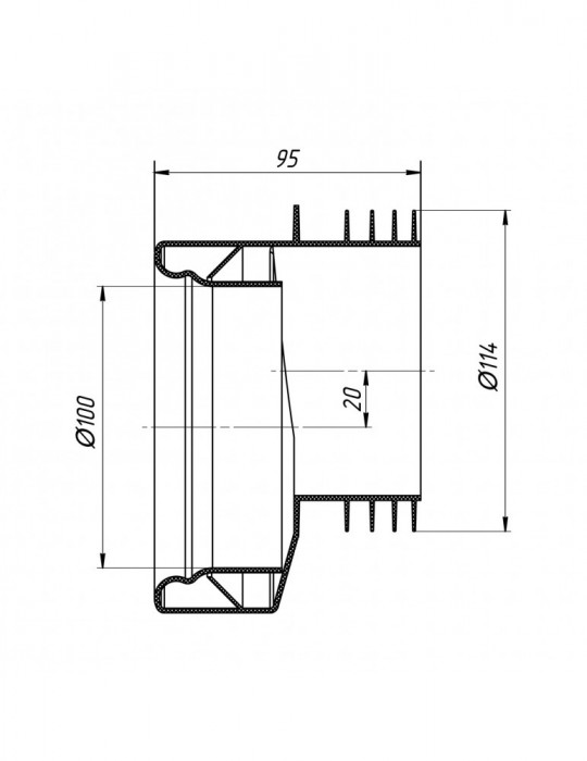 Фанова труба для унітаза ANIplast з випуском 115 мм W0410EU | купити | SilverGoose.com.ua.com.ua