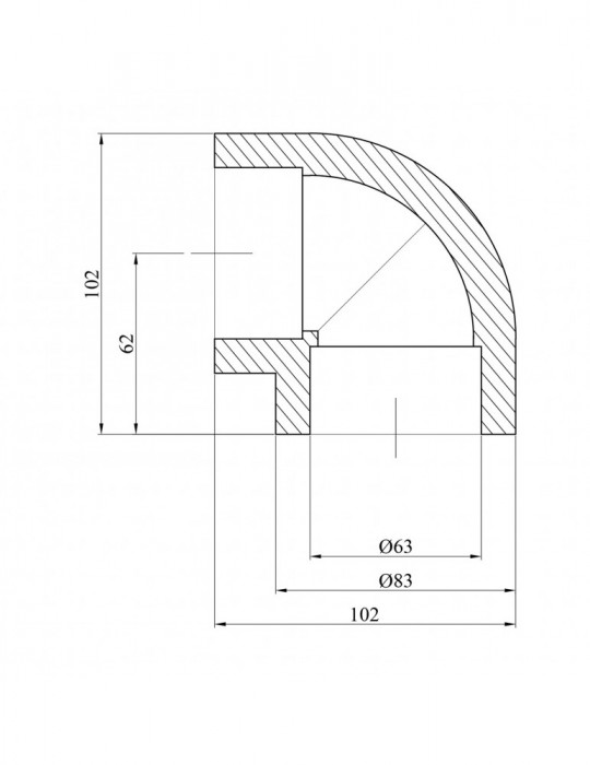 Коліно 90° PPR GrandiTherm 63 мм | купити | SilverGoose.com.ua.com.ua