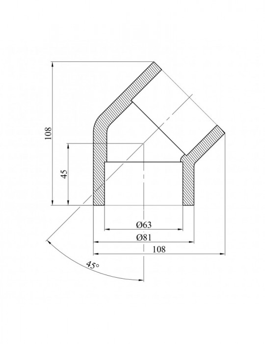 Коліно 45° PPR GrandiTherm 63 мм | купити | SilverGoose.com.ua.com.ua