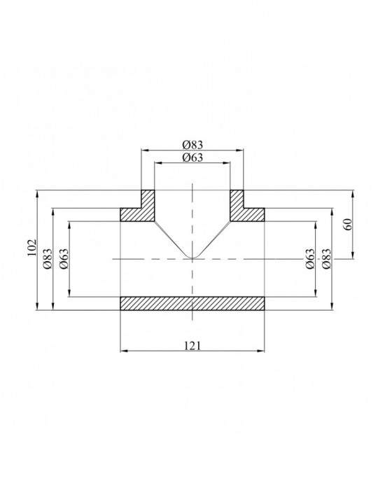 Трійник PPR GrandiTherm 63 мм | купити | SilverGoose.com.ua.com.ua