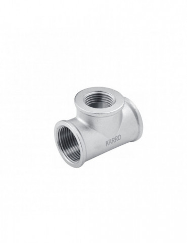 Трійник перехідний Karro 3/4"х1/2"х3/4" ВВВ нікельований